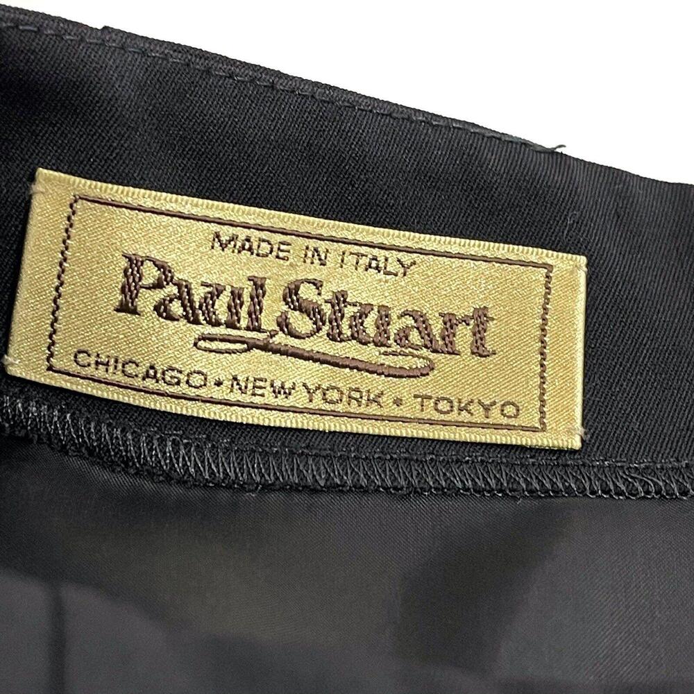 Paul Stuart Women’s Size 44 Italy Solid Black Virgin Wool Lined Vtg Pencil Skirt - Picture 3 of 10